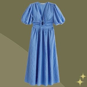 ✨ NWT Abercrombie Front Tie Textured Maxi Dress Size Xs